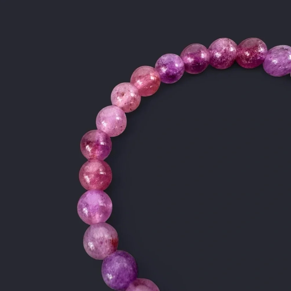 Quartz Gemstone Bead Bracelet 6mm